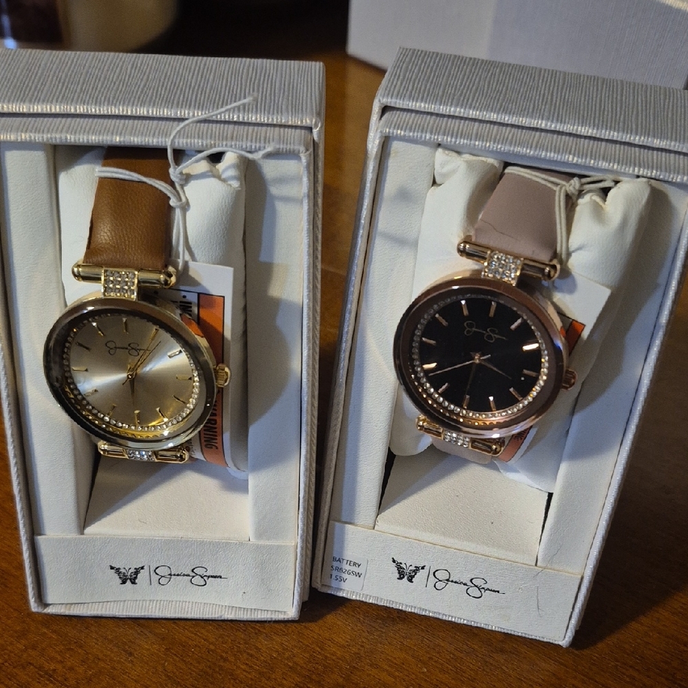 Jessica Simpson Gold and Brown Women's Watches